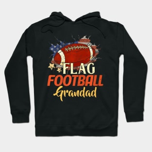 Mens American Flag Football Grandad  For Father's Day Men Hoodie